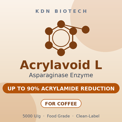 Harga yang bagus Enzim Asparaginase Acrylavoid L 5000 U/g Bahan Baku Kelas Makanan untuk Pengurangan Akrilamida pada Biji Kopi Panggang on line
